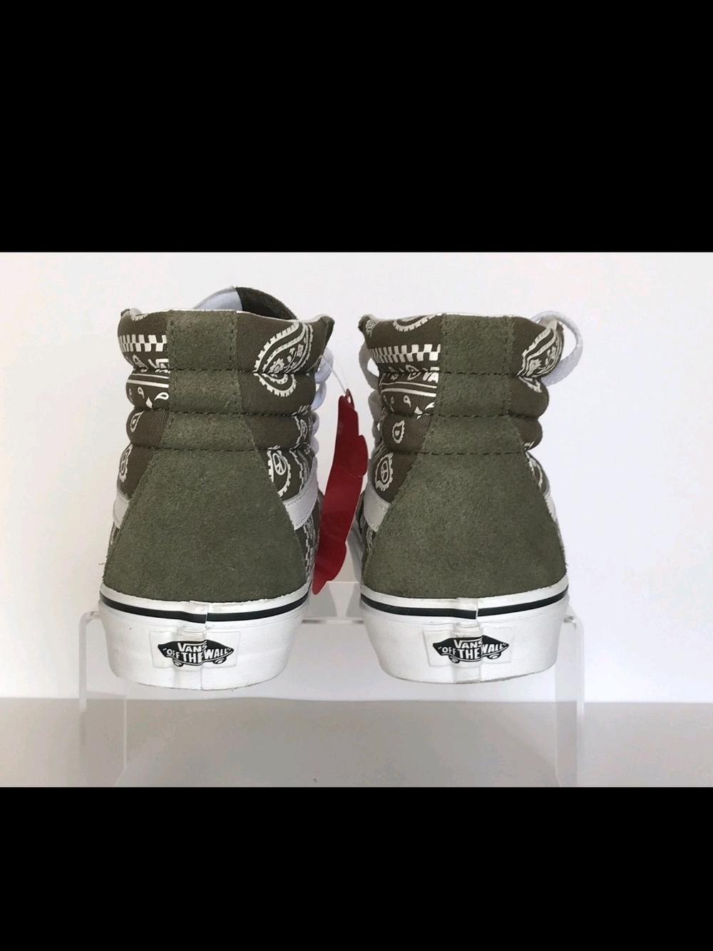 Vans Peace Paisley Sk8-Hi Olive Green Suede & Canvas Old Skool Men's size 7.5 - Picture 13 of 15